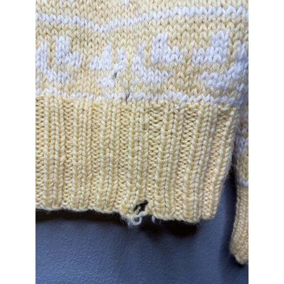 Vintage 80s Girls Junior's 16 Obermeyer Wool Yellow Ski Sweater - Picture 8 of 13